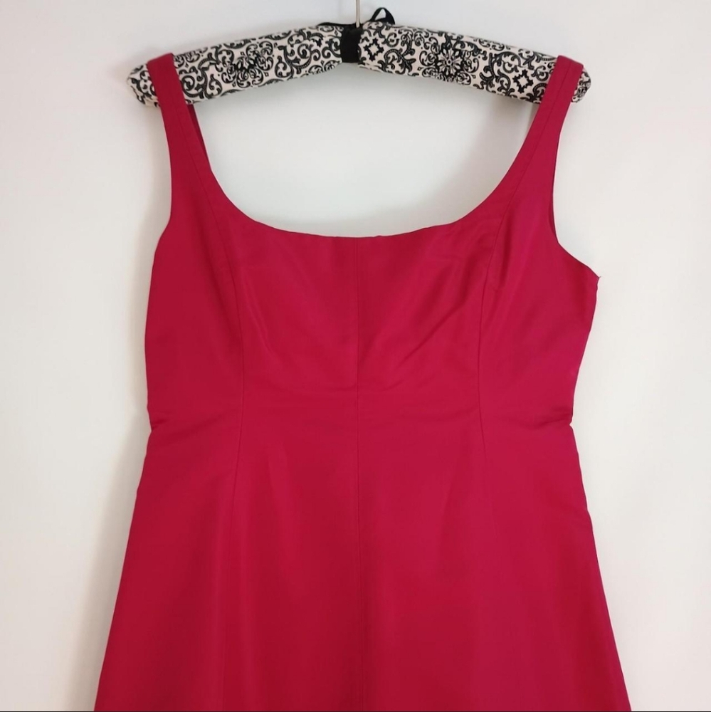 J. Crew 100% silk 90s Style Sleeveless Red Dress Size 2 Petite - Picture 2 of 5